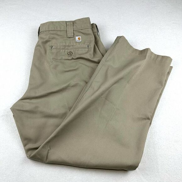 Carhartt‎ Blended Twill Pant Khaki Tan Men’s 36 (35) x 30 - Picture 1 of 10